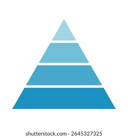 Triangle Pyramid Chart Template Diagram Graph. Level of Triangular Pyramid.