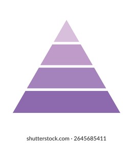 Triangle Pyramid Chart Template Diagram Graph. Level of Triangular Pyramid.
