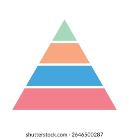 Triangle Pyramid Chart Template Diagram Graph. Level of Triangular Pyramid.