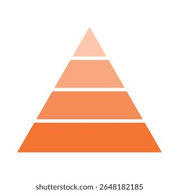 Triangle Pyramid Chart Template Diagram Graph. Level of Triangular Pyramid.