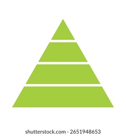 Triangle Pyramid Chart Template Diagram Graph. Level of Triangular Pyramid.
