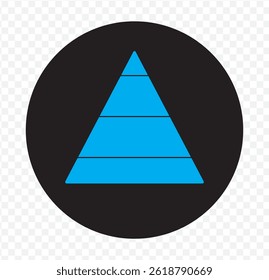 Triangle pyramid chart template with three colorful steps. Infographic diagram divided into Two options on Transparent Background. EPS 10.