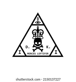 Triangle Pyramid Crown Skull Cross Bones The Saints Hitman Initiative 424 ICA Female Nuns Assassins Agent 47 Logo Symbol Emblem Badge Vector