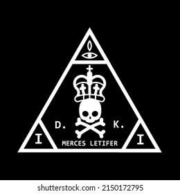 Triángulo Pirámide Crown Skull Cross Bones The Saints Hitman Initiative 424 ICA Mujeres Monjas Assassins Agent 47 Logotipo Vector Emblem Badge
