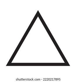 Triangle or pyramid line art vector icon.
