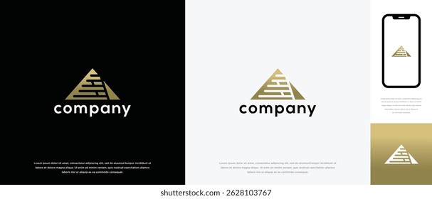 Triangle pyramid logo design. Triangle pyramid logo icon
