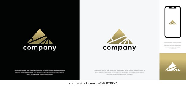 Triangle pyramid logo design. Triangle pyramid logo icon