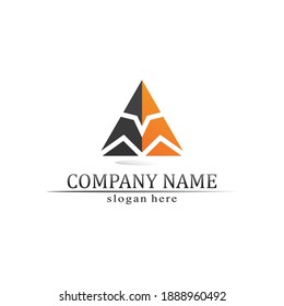 triangle pyramid logo design and vector symbol egyptian and logo business