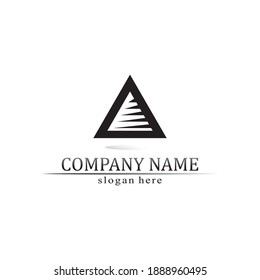 triangle pyramid logo design and vector symbol egyptian and logo business
