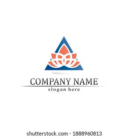 triangle pyramid logo design and vector symbol and logo business nature 