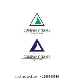 triangle pyramid logo design and vector symbol and logo business nature 