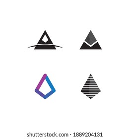 triangle pyramid logo design and vector symbol old vintage and logo business