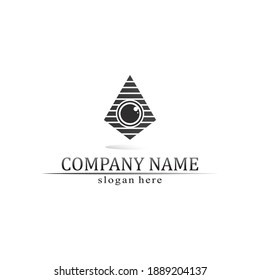 triangle pyramid logo design and vector symbol old vintage and logo business