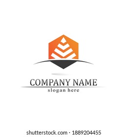 triangle pyramid logo design and vector symbol egyptian and logo business