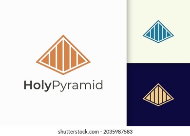 Triangle pyramid logo in simple and modern shape fit for tech company