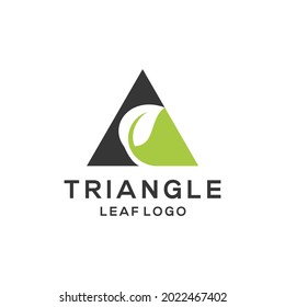 Triangle pyramida modern logo with leaf vector file