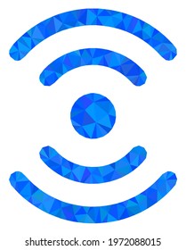 Triangle radio source polygonal icon illustration. Radio Source lowpoly icon is filled with triangles. Flat filled geometric mesh image based on radio source icon.