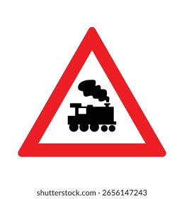 Triangle Rail Crossing without Barrier Ahead Die Abbildung