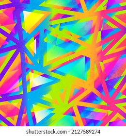 Triangle rainbow color mosaic seamless texture.