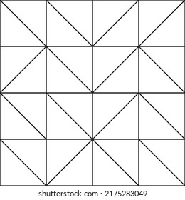 Triangle Random Pattern Black White A Uniform Squares Like That Of A Checkerboard. Each Square Is Cut Diagonally, So Within The Square There Are Two Right Triangles That Meet At The Hypotenuse. 