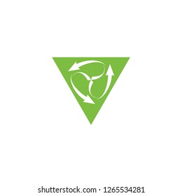 Triangle with Recycle arrow logo design