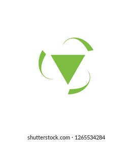 Triangle with Recycle arrow logo design