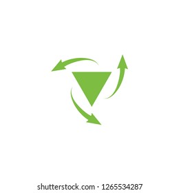 Triangle with Recycle arrow logo design