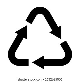 Triangle Recycle Arrow Vector for Various Material Code Isolated on White