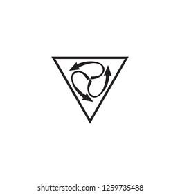 Triangle with Recycle logo design