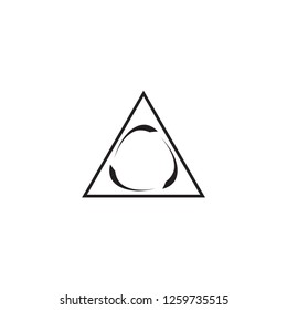 Triangle with Recycle logo design