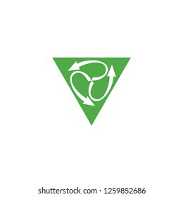 Triangle with Recycle logo design