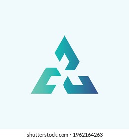 Triangle Recycle logo design illustration template