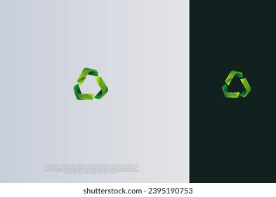 Triangle recycle nature environtment element logo design. Power energy ecology sustainability. Vector Concept illustration.