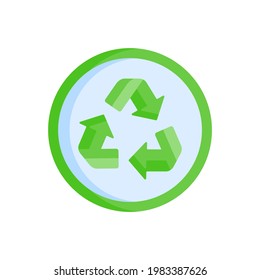 Triangle recycling symbol on white background. Environmentally friendly world. Ecological illustration of graphic info concept