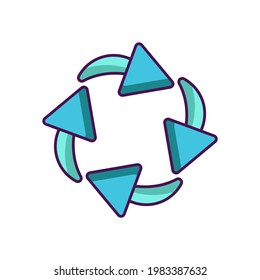 Triangle recycling symbol on white background. Environmentally friendly world. Ecological illustration of graphic info concept