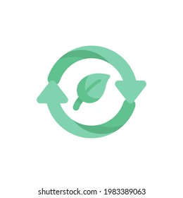 Triangle recycling symbol on white background. Environmentally friendly world. Ecological illustration of graphic info concept