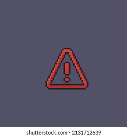 triangle red alert in pixel style