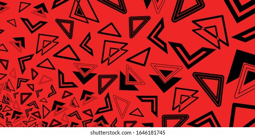 triángulo con fondo rojo para papel pintado y vectorial de banner
