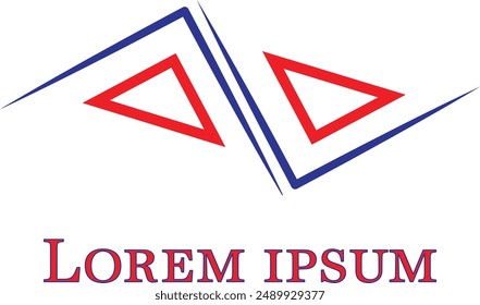   triangle red blue  style logo for business logo logo design logo vector