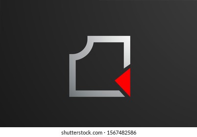 triangle red grey letter J alphabet logo design icon for company or business. Suitable as a logotype