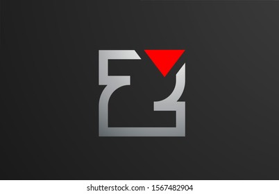 triangle red grey letter Z alphabet logo design icon for company or business. Suitable as a logotype