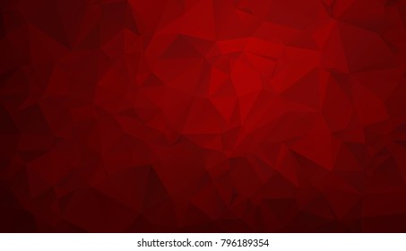 Triangle red mosaic low polygonal abstract background. Vector illustration. Colorful polygon gradient futuristic horizontal pattern.