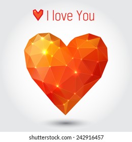 Triangle red and orange heart illustration for Valentine's Day