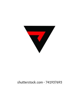 triangle with red sign logo vector