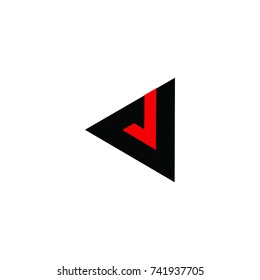 triangle with red sign logo vector
