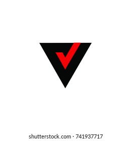 triangle with red sign logo vector
