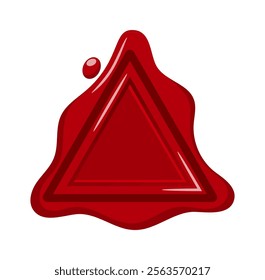 Triangle red wax seal vector illustration