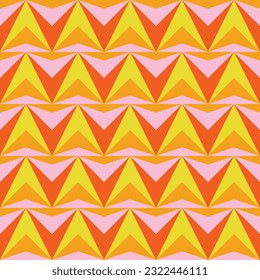 Triangle retro colorful seamless pattern design. Funky artwork with bright colors vector