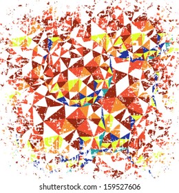 Triangle retro pattern. Abstract web design texture  Grunge colorful texture. Illustration background. 