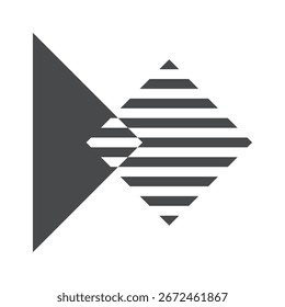 Triângulo rombo elemento do meio do século